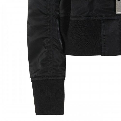 BLACK NYLON CASUAL JACKET