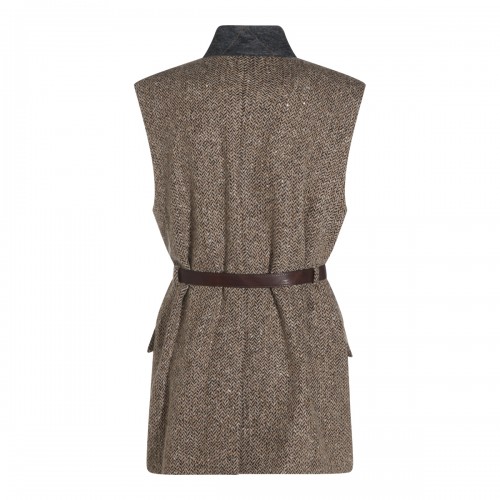CAMEL AND BLACK WOOL BLAZER 2