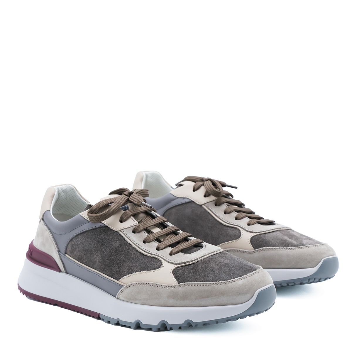 DARK GREY LEATHER SNEAKERS