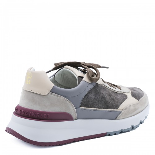 DARK GREY LEATHER SNEAKERS