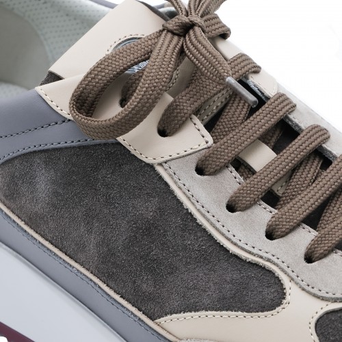 DARK GREY LEATHER SNEAKERS