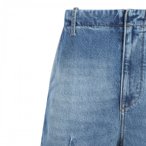 BLUE DENIM BARREL LEG JEANS