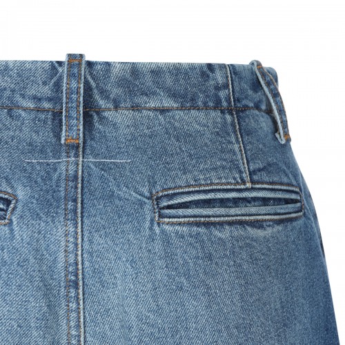 BLUE DENIM BARREL LEG JEANS
