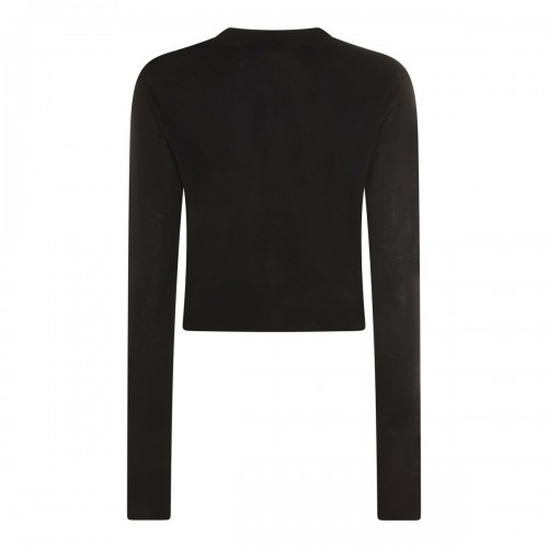 BLACK WOOL CROPPED CARDIGAN 2