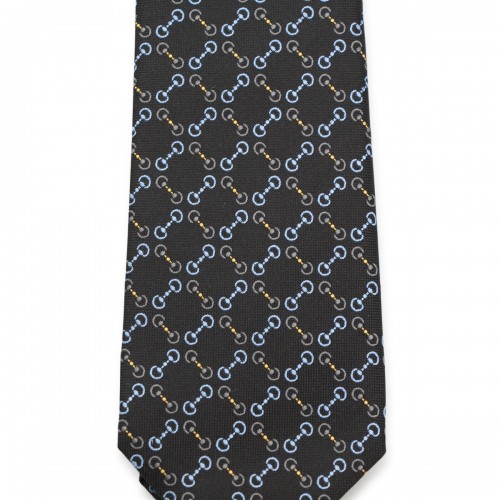 BLACK SILK GG TIE 2