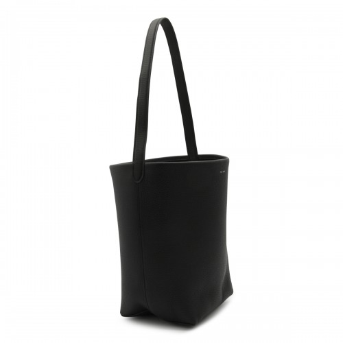 BLACK LEATHER N/S PARK MEDIUM TOTE BAG