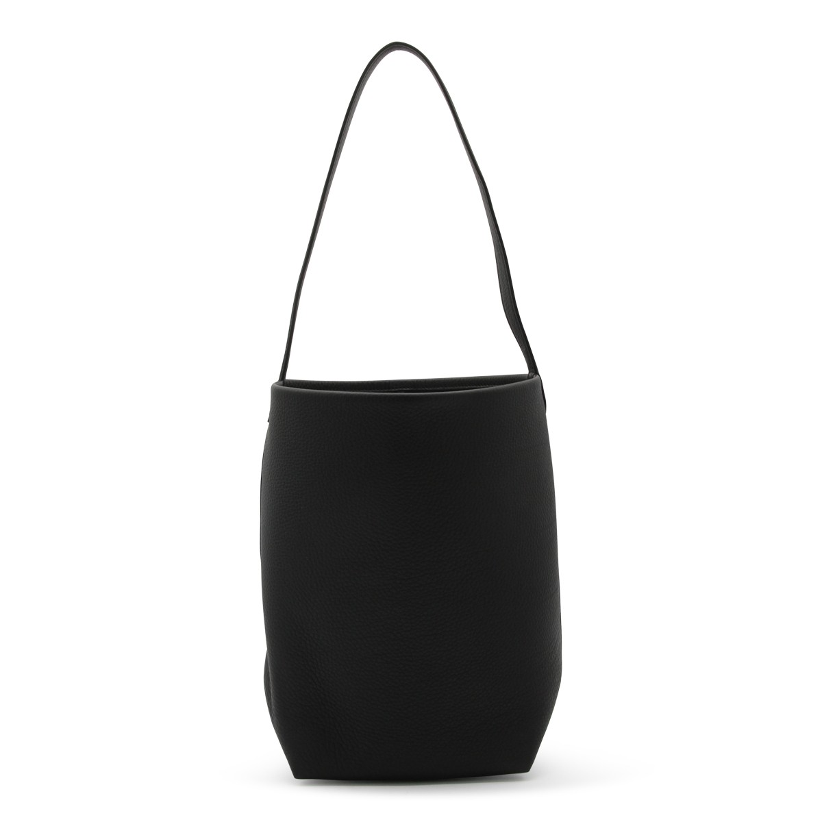 BLACK LEATHER N/S PARK MEDIUM TOTE BAG