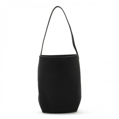 BLACK LEATHER N/S PARK MEDIUM TOTE BAG