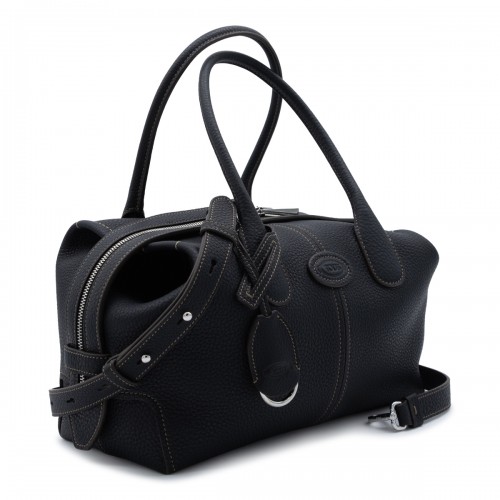 BLACK LEATHER DBK TOP HANDLE BAG