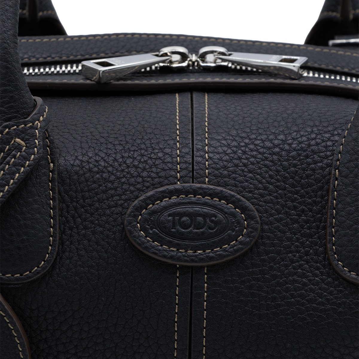 BLACK LEATHER DBK TOP HANDLE BAG