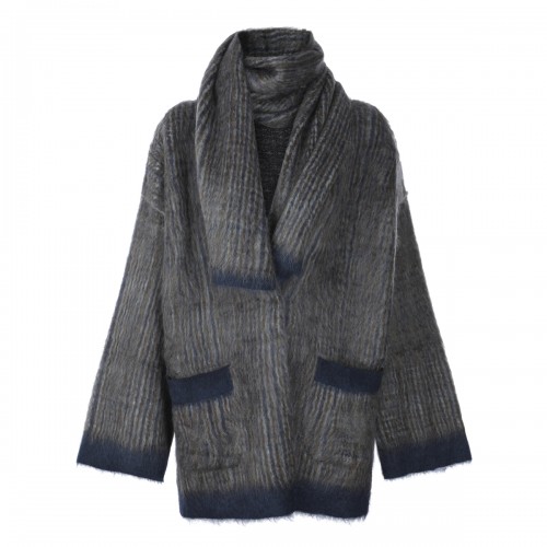 LIGHT GREY WOOL AND MOHAIR...