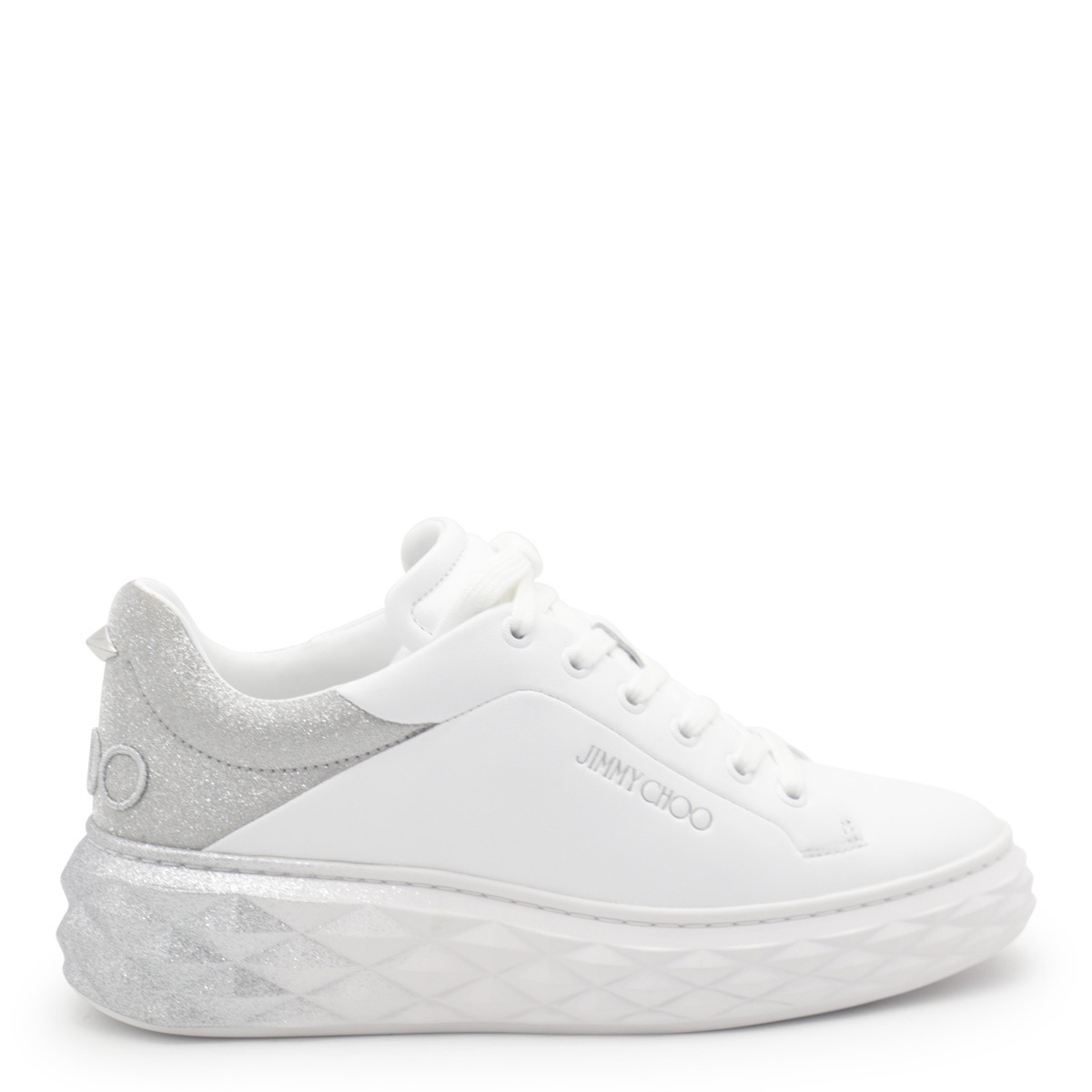 WHITE AND SILVER SNEAKERS