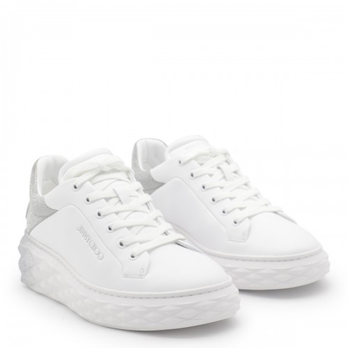 WHITE AND SILVER SNEAKERS