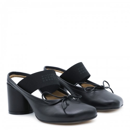 BLACK LEATHER NUMERIC ANATOMIC SANDALS