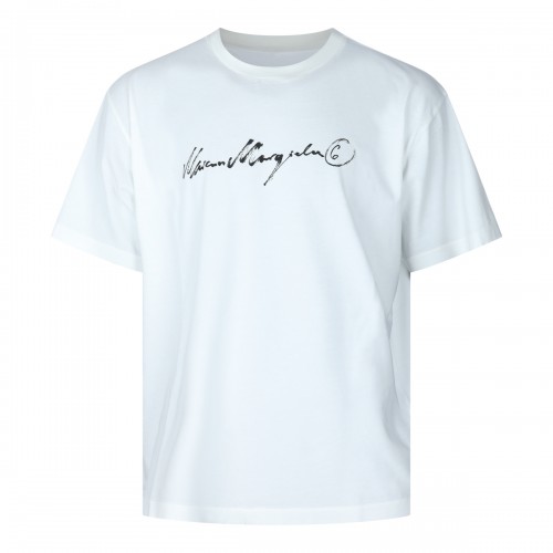 WHITE COTTON HANDWRITTEN T-SHIRT