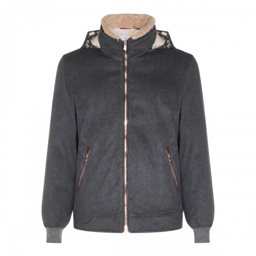 DARK GREY WOOL DOWN JACKET