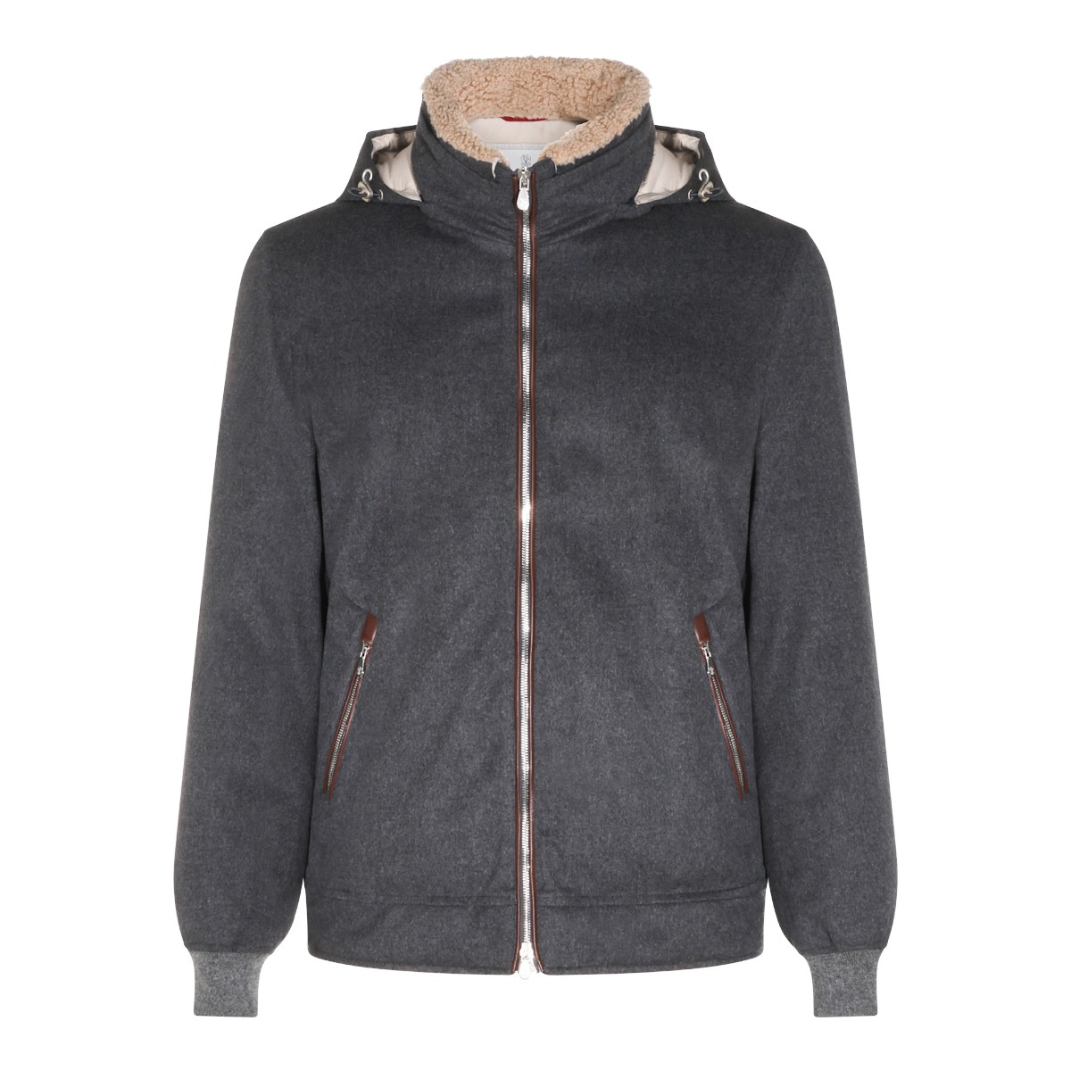 DARK GREY WOOL DOWN JACKET