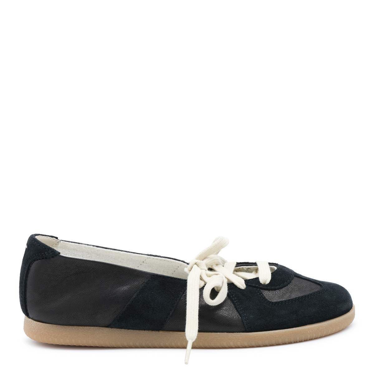 BLACK LEATHER REPLICA FLATS