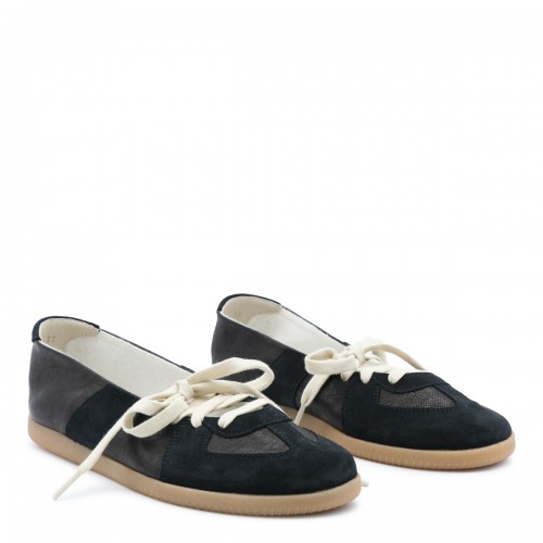 BLACK LEATHER REPLICA FLATS
