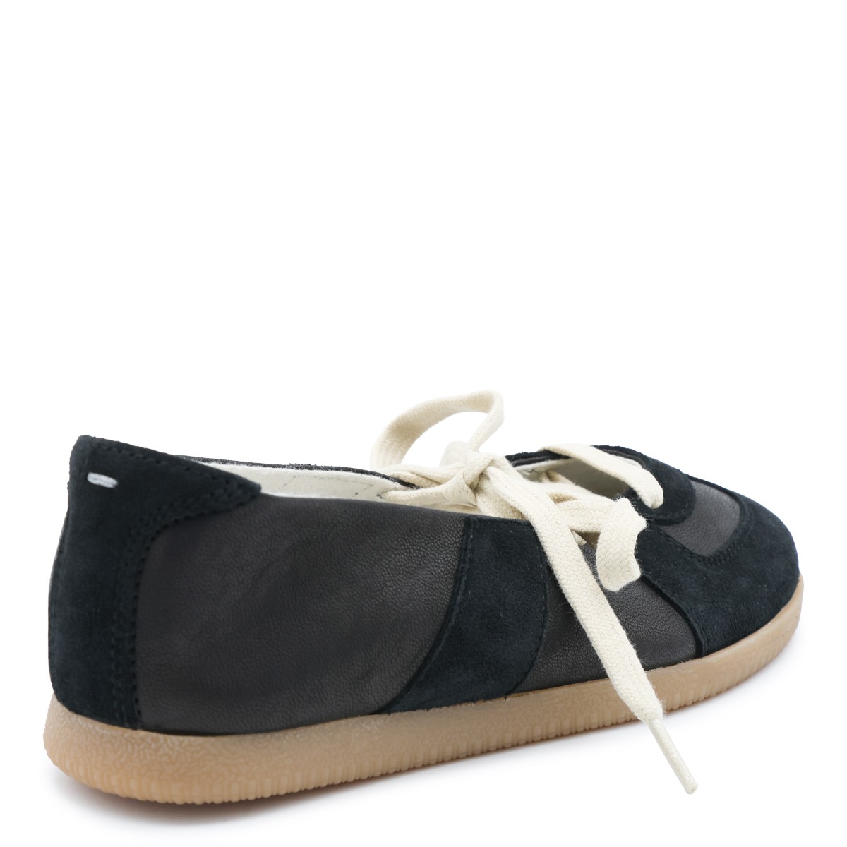 BLACK LEATHER REPLICA FLATS