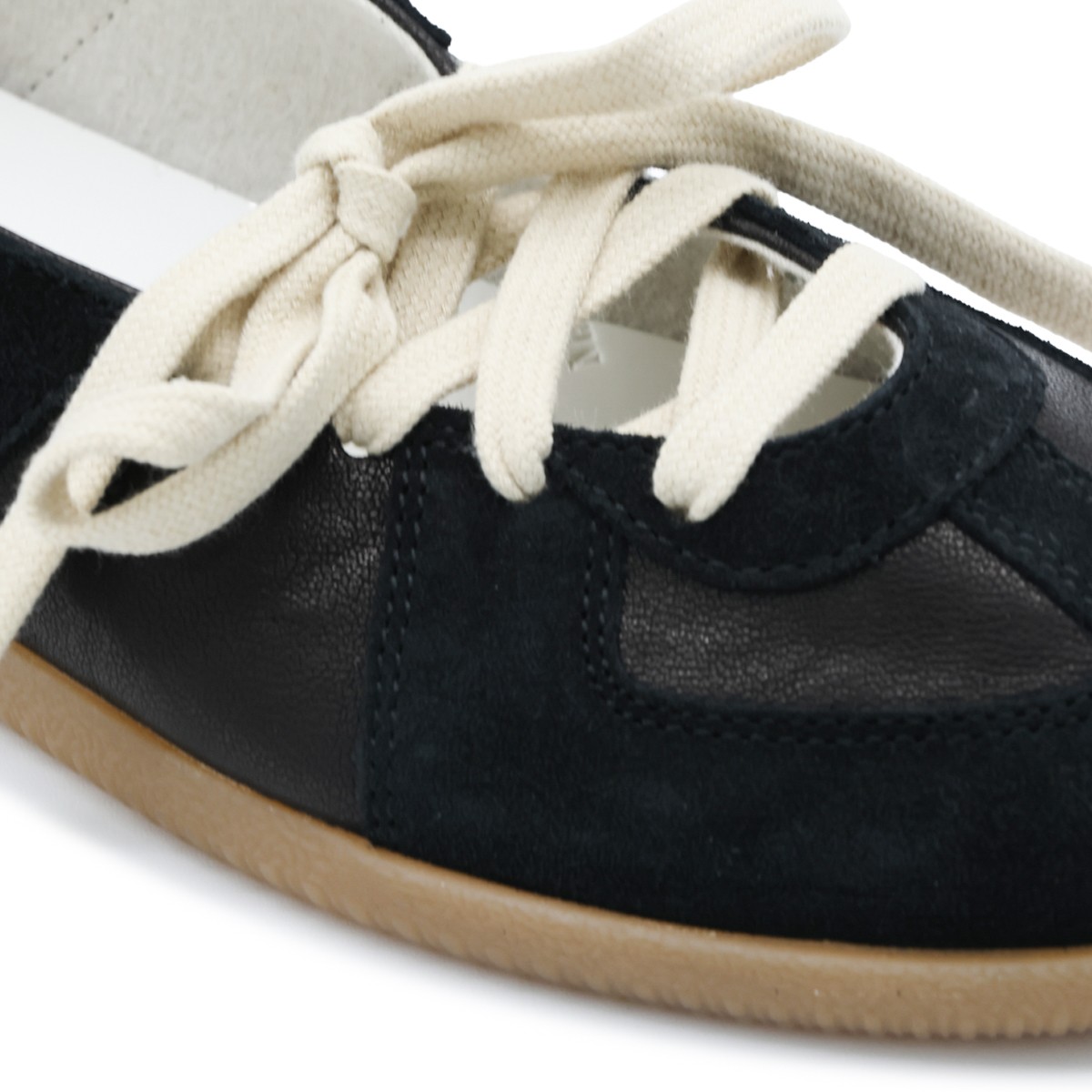 BLACK LEATHER REPLICA FLATS