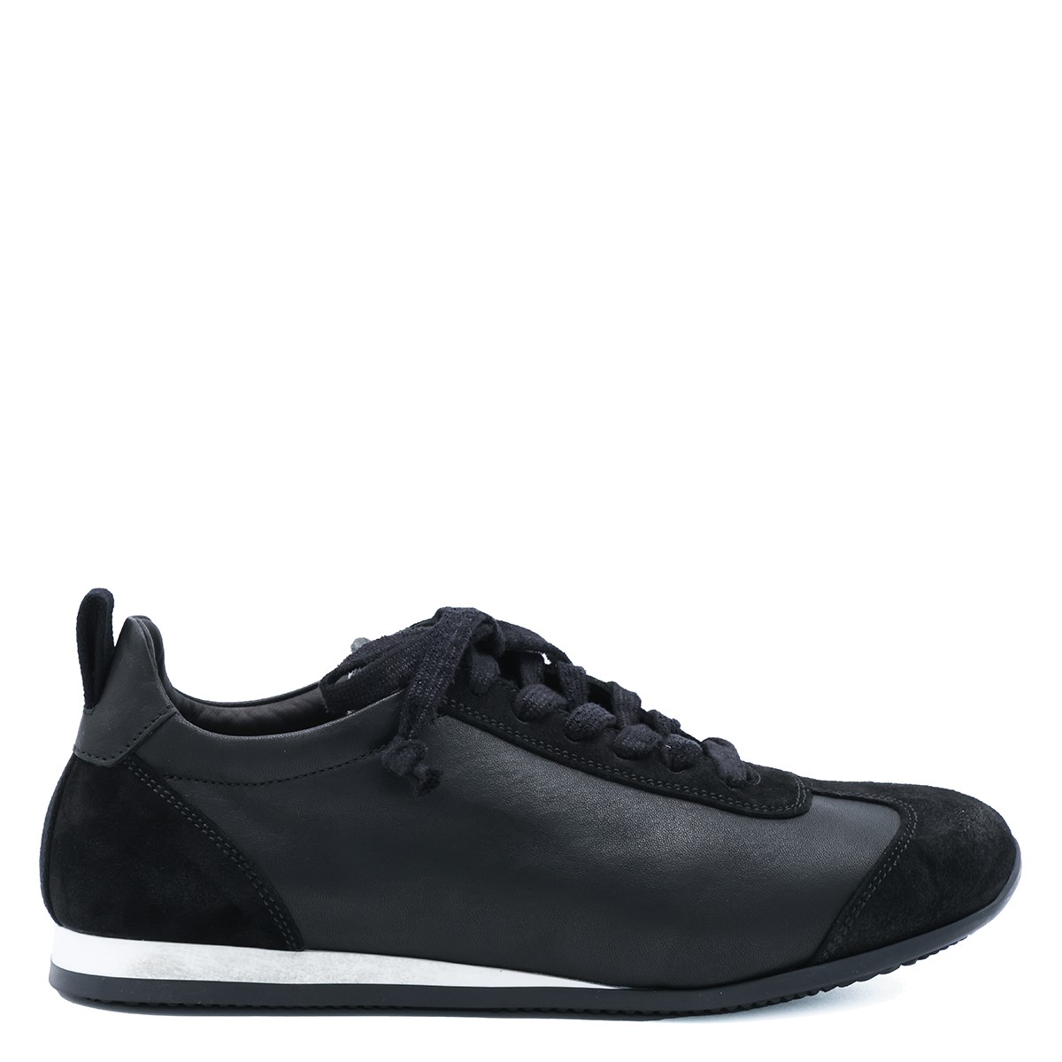 BLACK LEATHER SNEAKERS