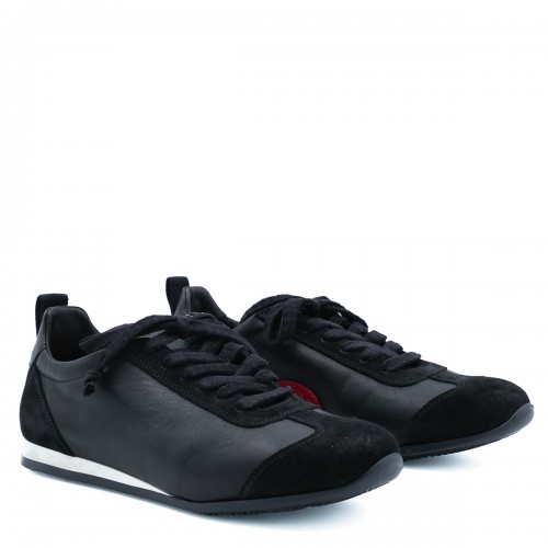 BLACK LEATHER SNEAKERS