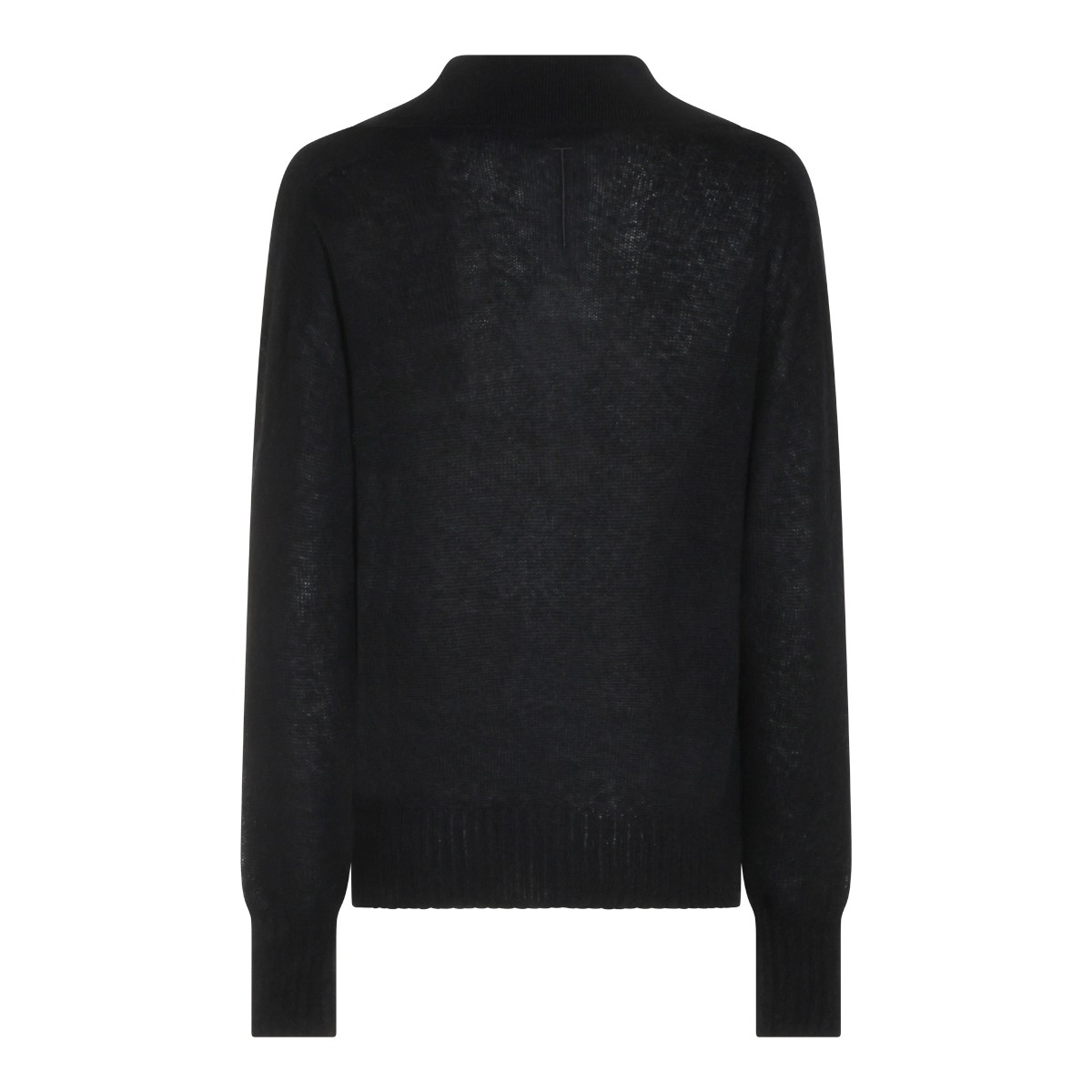 BLACK CASHMERE POLO SHIRT