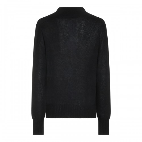 BLACK CASHMERE POLO SHIRT