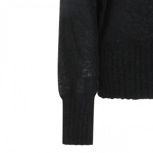 BLACK CASHMERE POLO SHIRT
