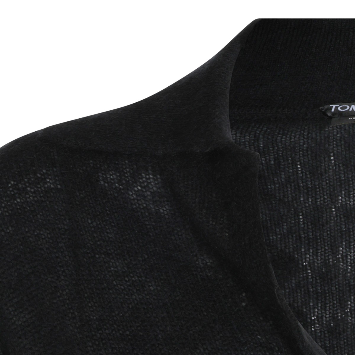 BLACK CASHMERE POLO SHIRT