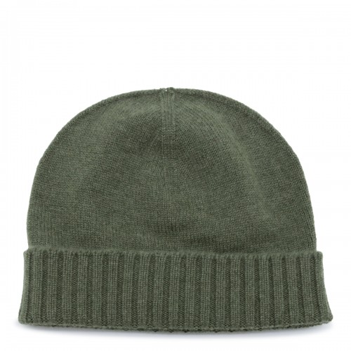 GREEN CASHMERE BEANIE