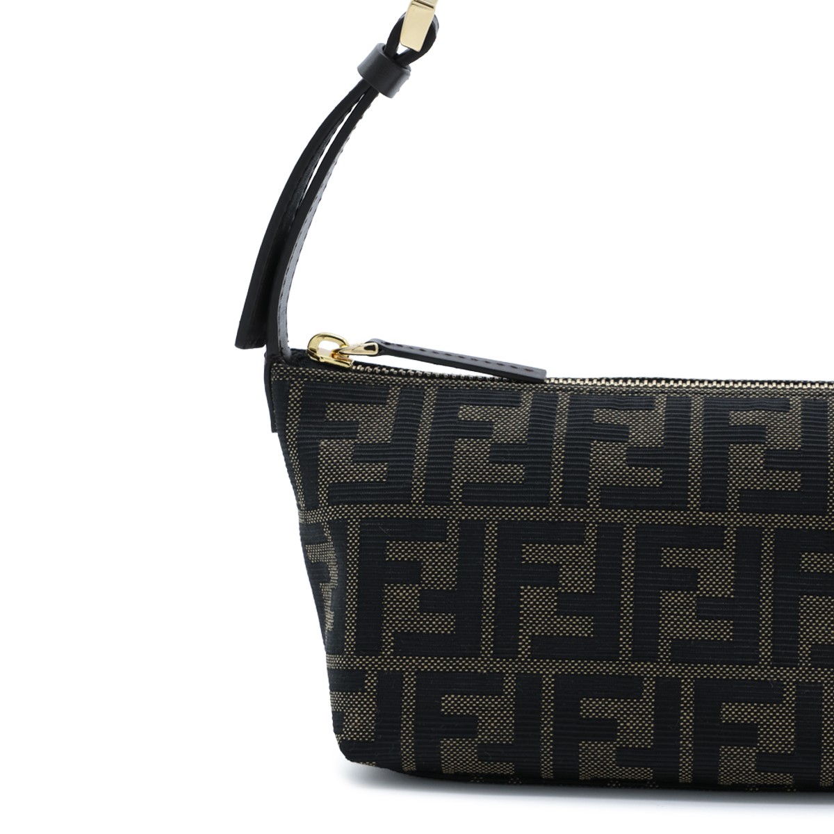 BROWN LEATHER SMALL VANITY POUCH
