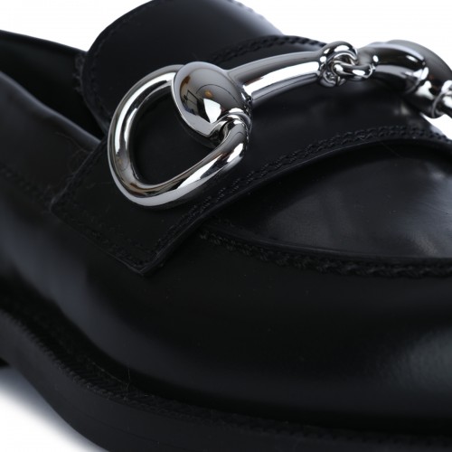 BLACK LEATHER BOULEVARD LOAFERS