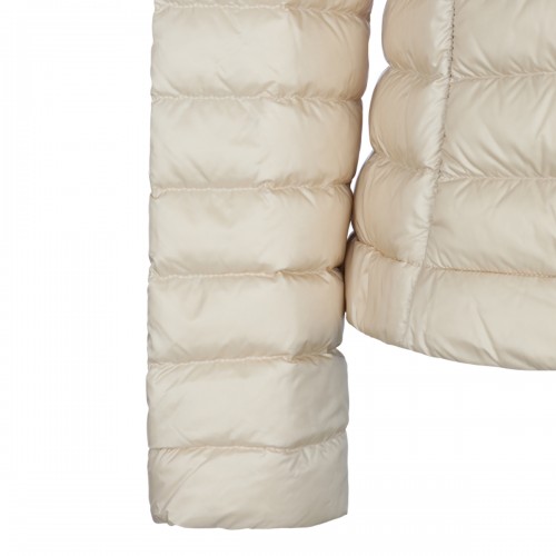 BEIGE PUFFER IGELHOOD DOWN JACKET