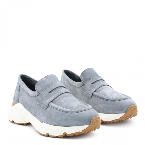 GREY LEATHER LOAFERS