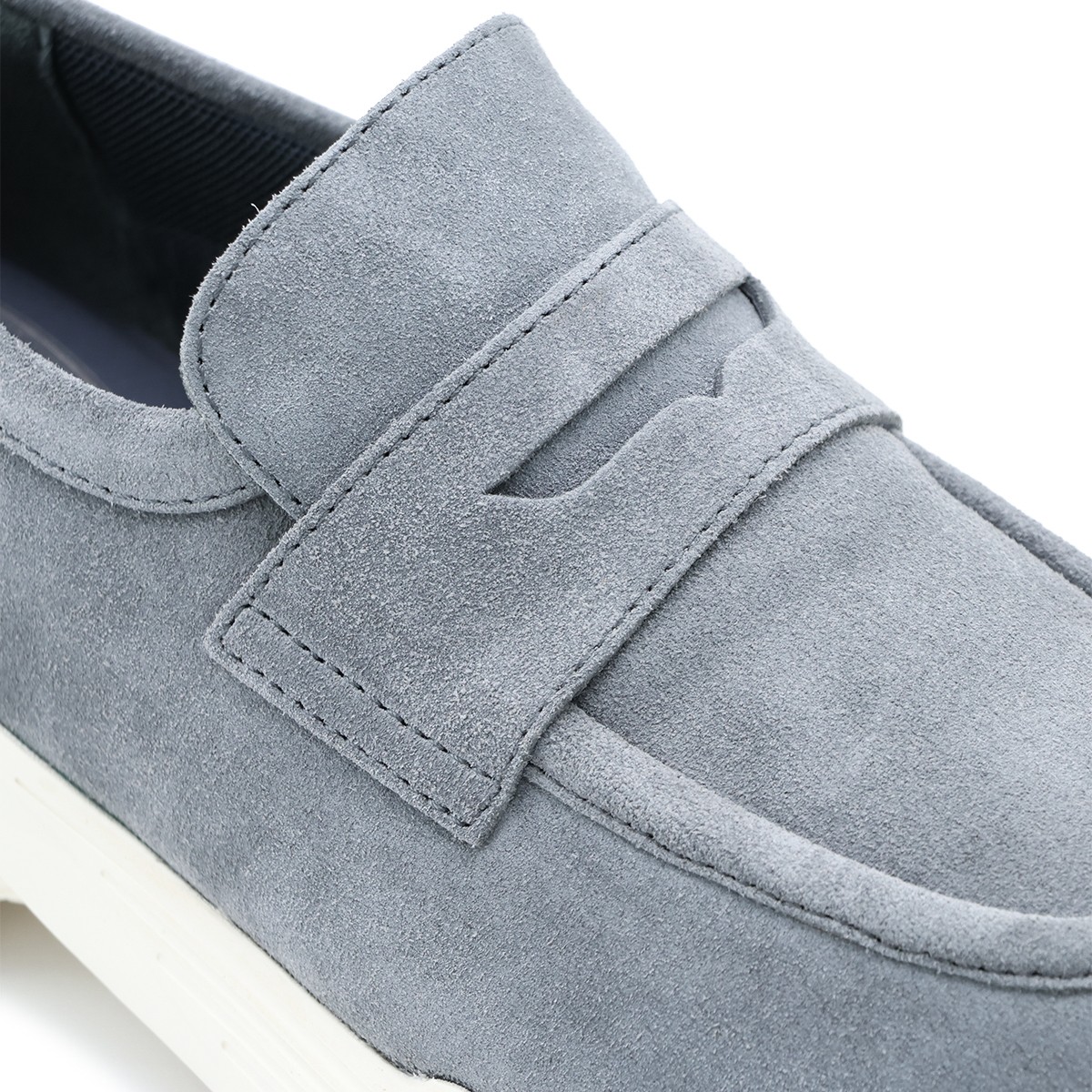 GREY LEATHER LOAFERS