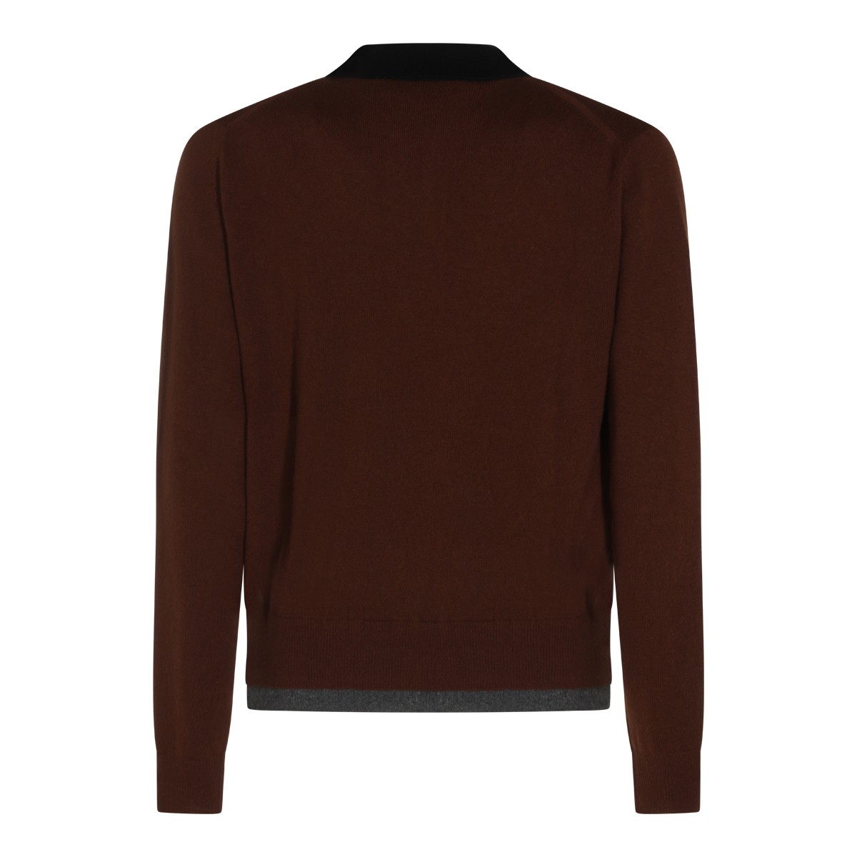 MULTI BROWN CASHMERE POLO SHIRT 