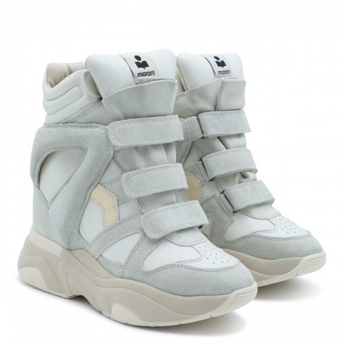 WHITE AND LIGHT GREY LEATHER BALSKEE SNEAKERS