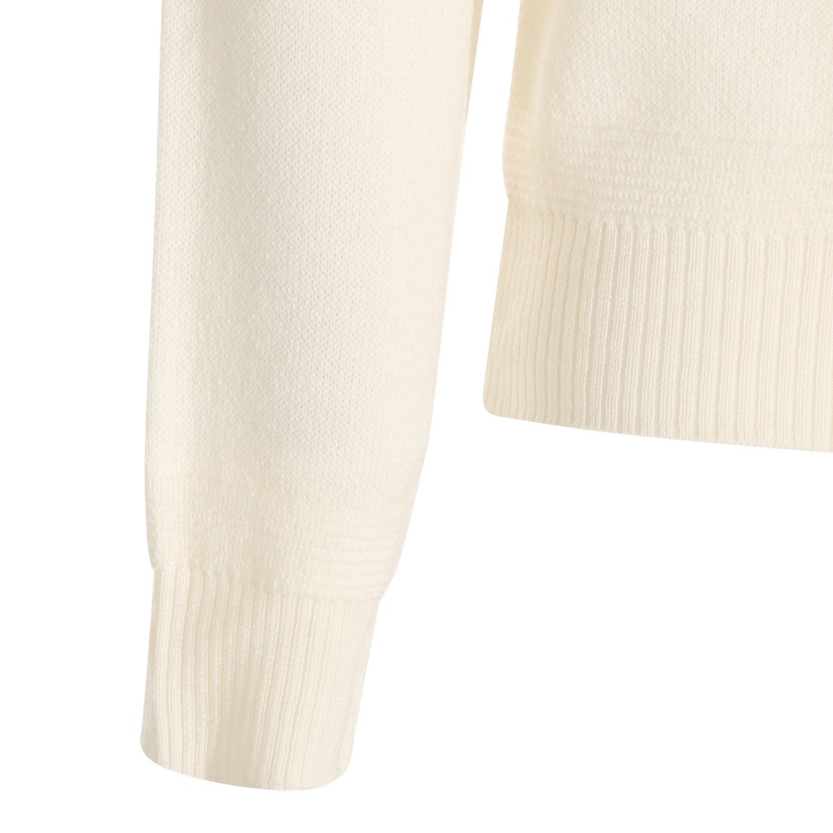 WHITE VIRGIN WOOL SWEATER