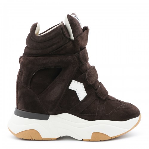 CHOCOLATE AND MILKY WHITE LEATHER BALSKEE SNEAKERS