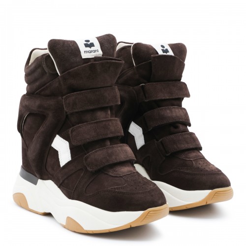 CHOCOLATE AND MILKY WHITE LEATHER BALSKEE SNEAKERS