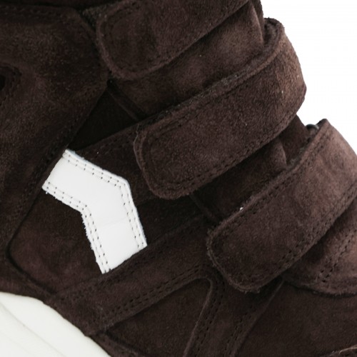 CHOCOLATE AND MILKY WHITE LEATHER BALSKEE SNEAKERS