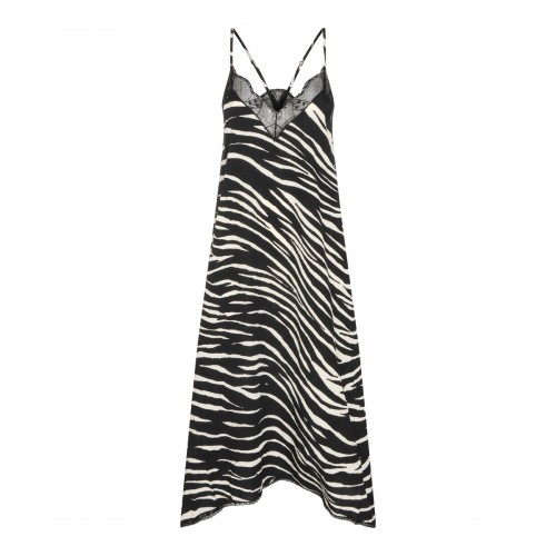 BLACK AND WHITE VISCOSE DRESS
