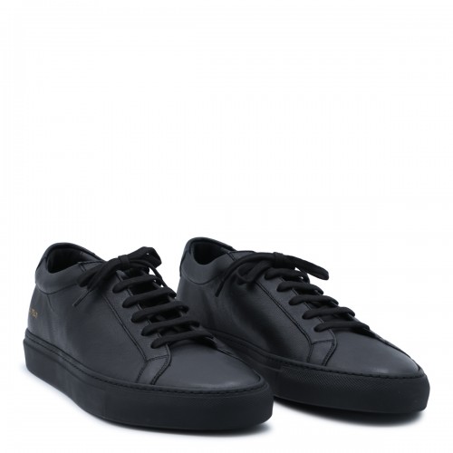 BLACK LEATHER ACHILLES PREMIUM SNEAKERS