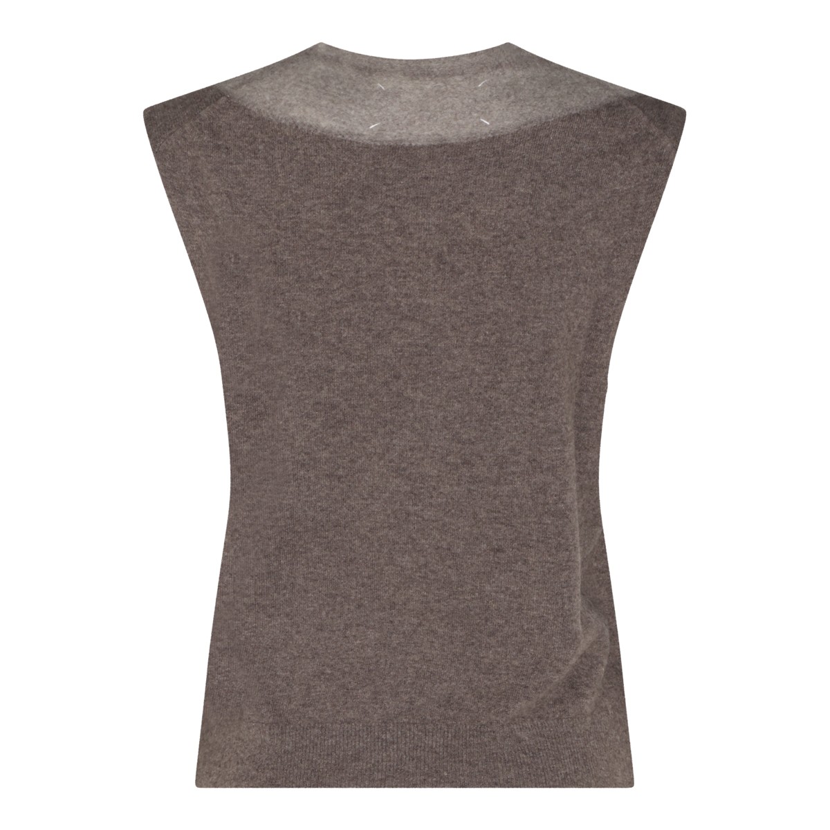 NUDE AND ECRU VIRGIN WOOL VEST SWEATER