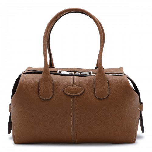 BROWN LEATHER TOP HANDLE BAG