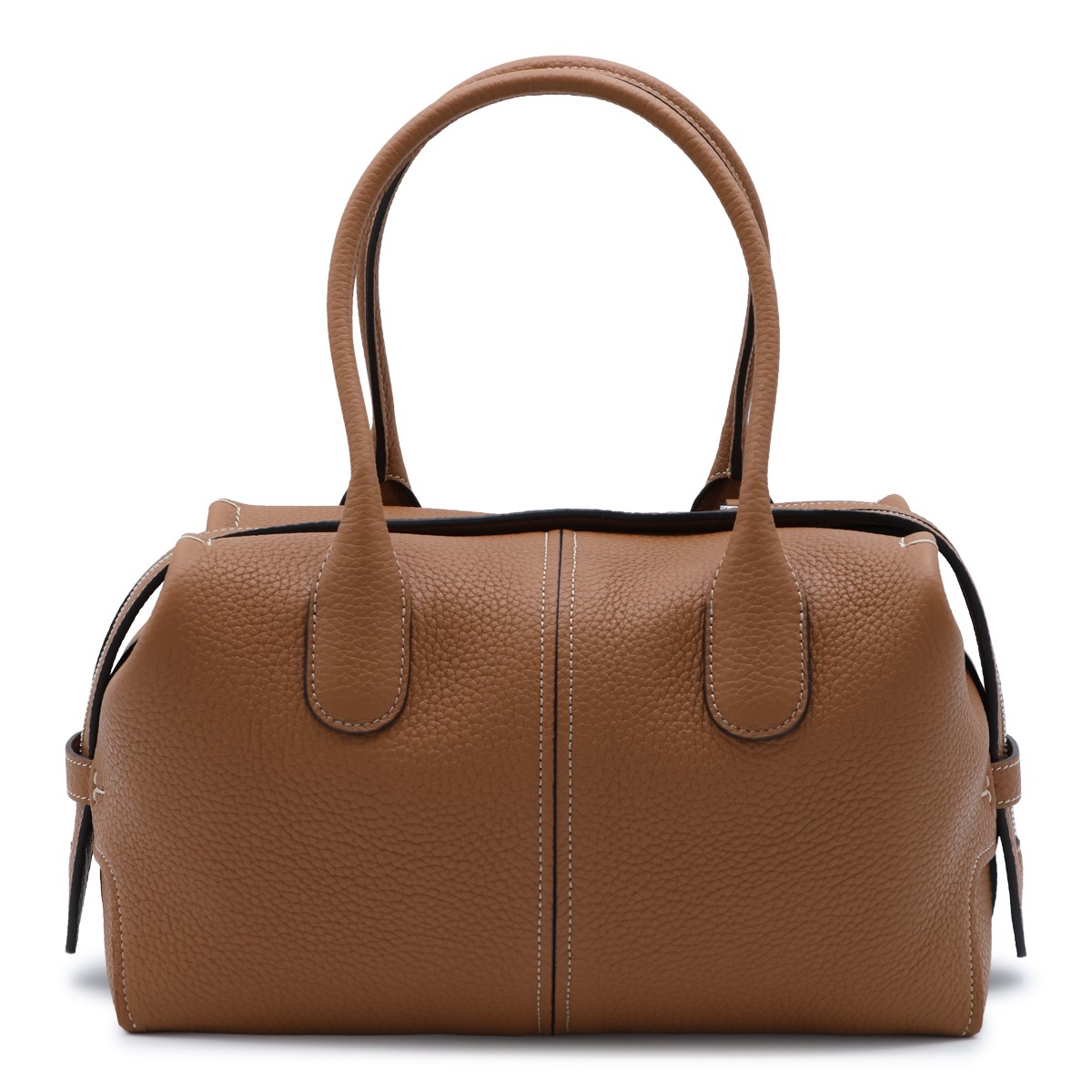 BROWN LEATHER TOP HANDLE BAG