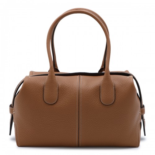 BROWN LEATHER TOP HANDLE BAG