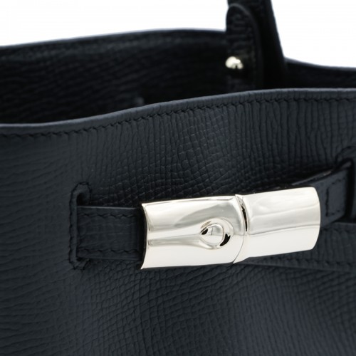 BLACK LEATHER LE SMART FLOW SATCHEL
